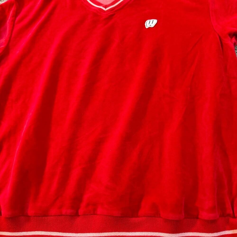 Red Jacket Wisconsin Badgers V Neck Short Sleeved Sweater ~ S/MD - Picture 3 of 11
